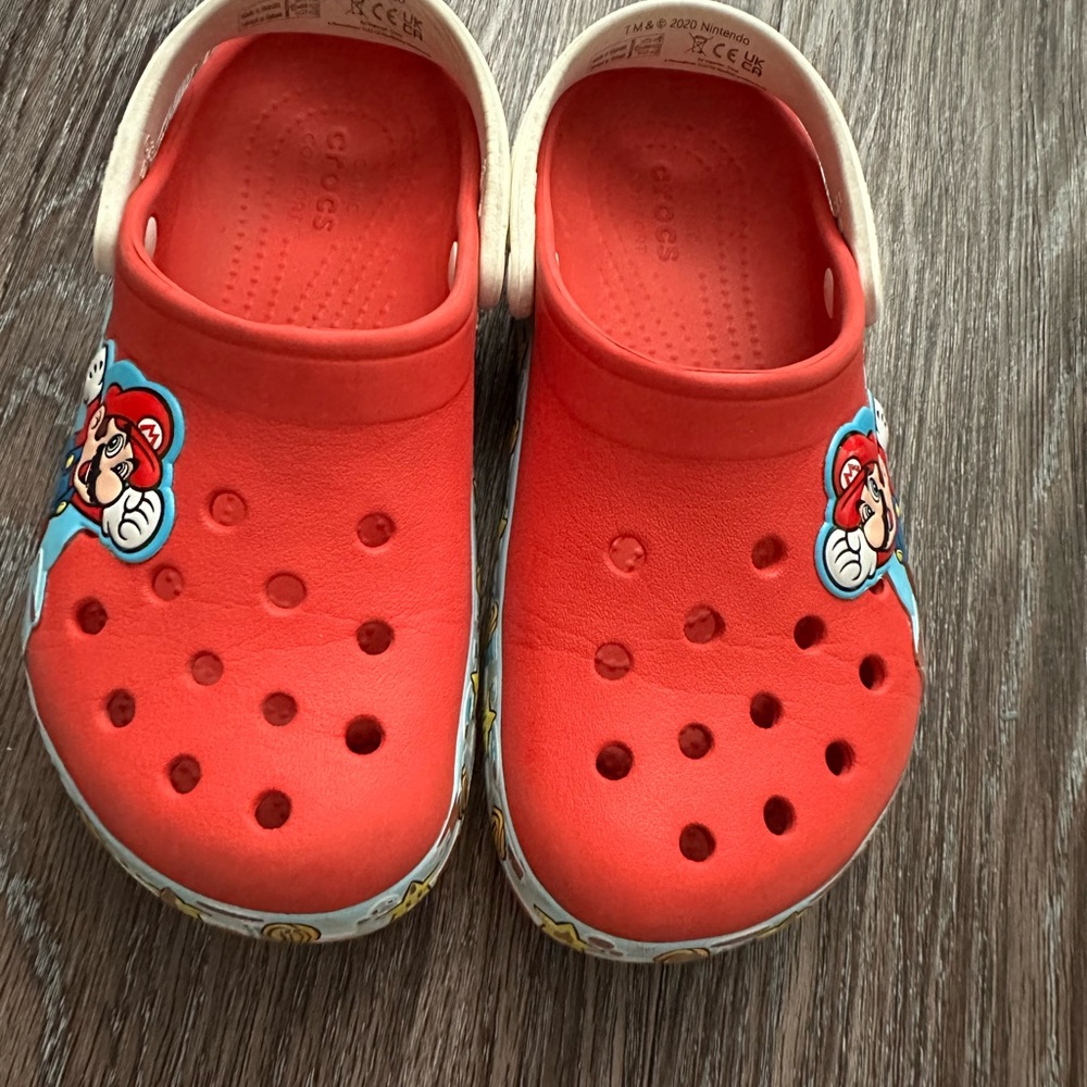 Crocs Kids Red Clogs with Cartoon Design